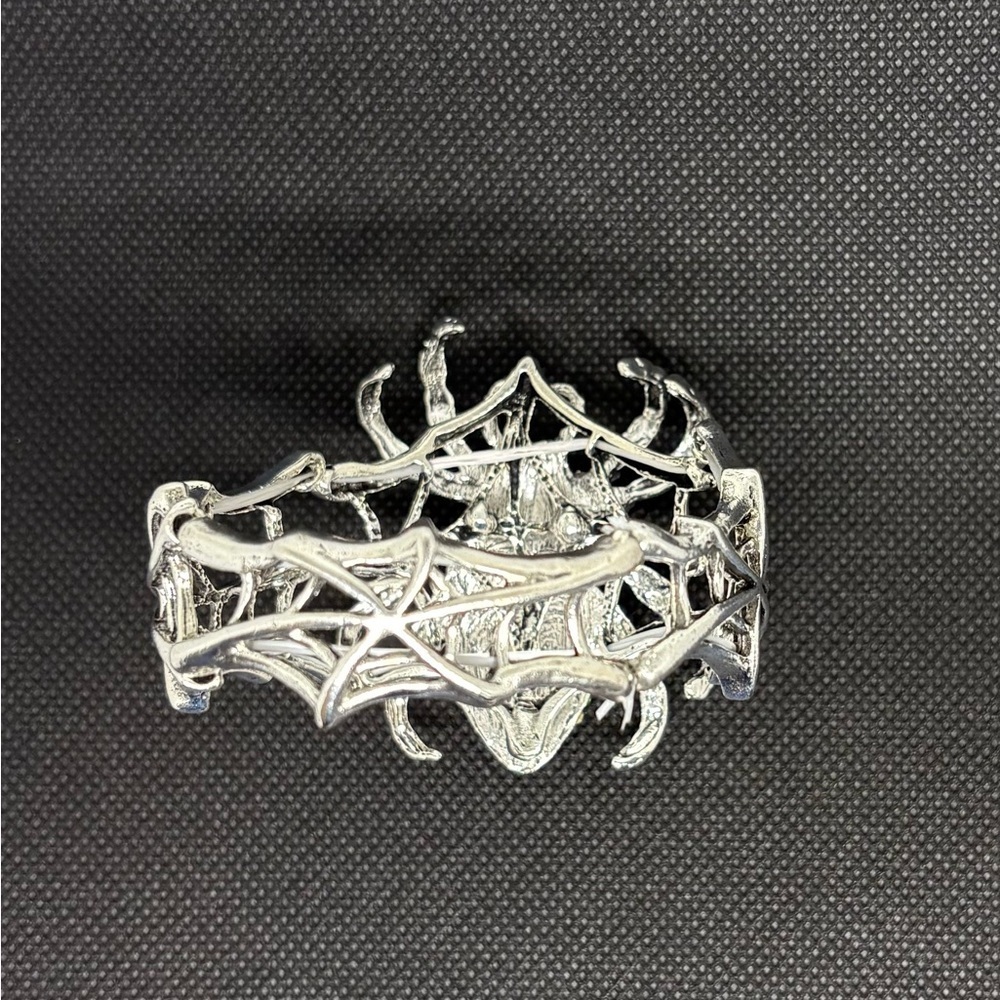 Statement Spicer Web Cuff Bracelet | Crystal Rhinestone | Halloween Gothcore - Picture 4 of 7